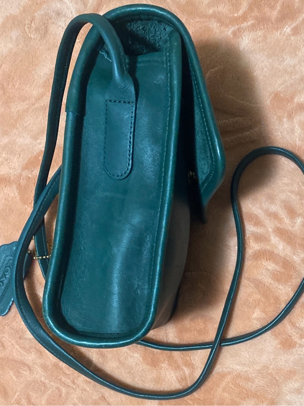 Rare Vintage Coach Forest Green Scooter Leather Crossbody Bag 9893 - Picture 8 of 16